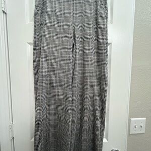 Max Edition Black and White Checkered Wide Leg Pants